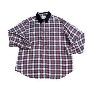 CABIN CREEK Womens Plus Size 20W Vintage Plaid Long Sleeve Button Front Shirt